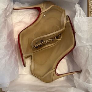 Christian Louboutin Beige and Red Heels